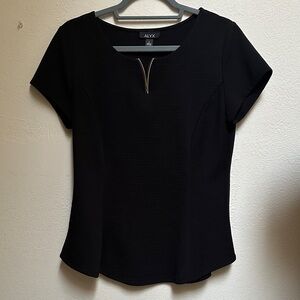 Alyx Elegant Black Short Sleeve Top